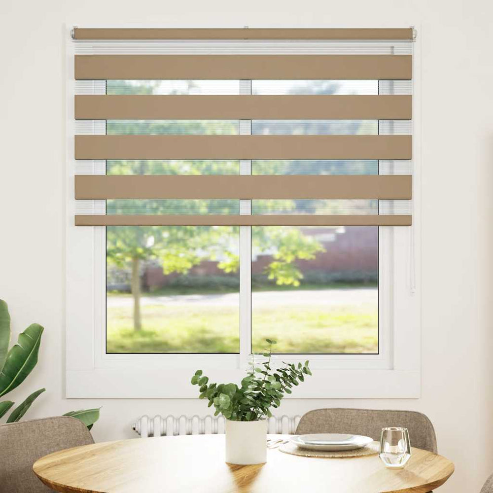 Vidaxl zebra blind 120x150 cm stofbreedte 115,9 cm polyester zandbruin