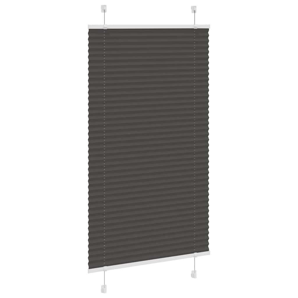Vidaxl plissé rolgordijn 75x100 cm stofbreedte 74,4 cm polyester zwart