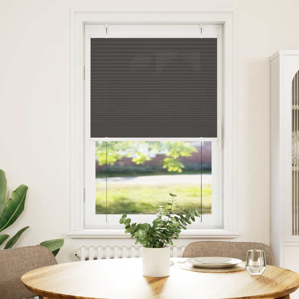 Vidaxl plissé rolgordijn 75x150 cm stofbreedte 74,4 cm polyester zwart