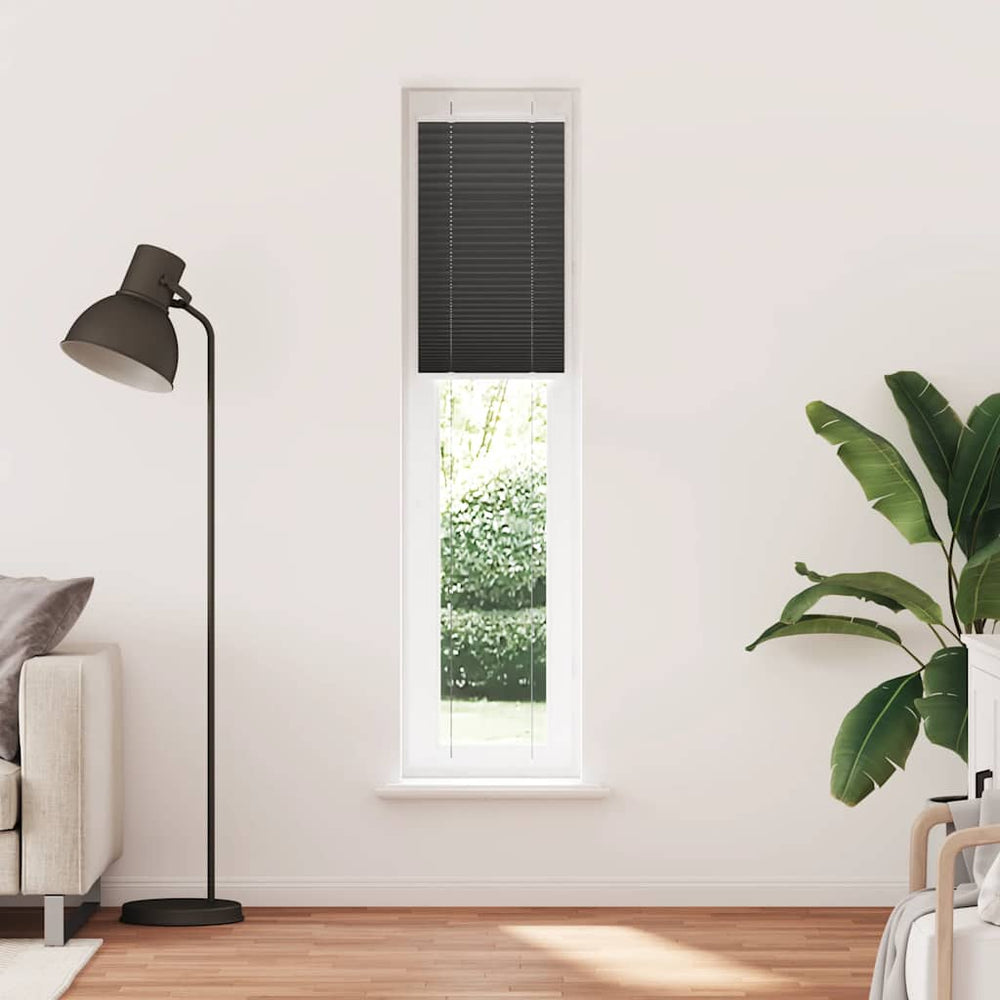 Vidaxl plissé rolgordijn 40x200 cm stofbreedte 39,4 cm polyester zwart