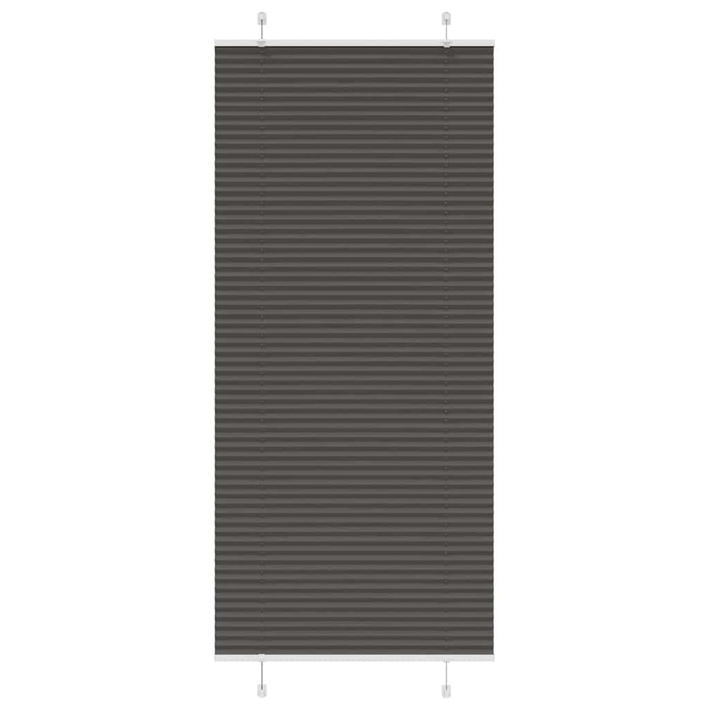 Vidaxl plissé rolgordijn 85x200 cm stofbreedte 84,4 cm polyester zwart