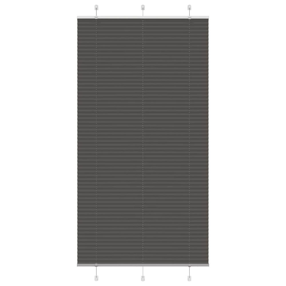 Vidaxl plissé rolgordijn 110x200cm stofbreedte 109,4cm polyester zwart