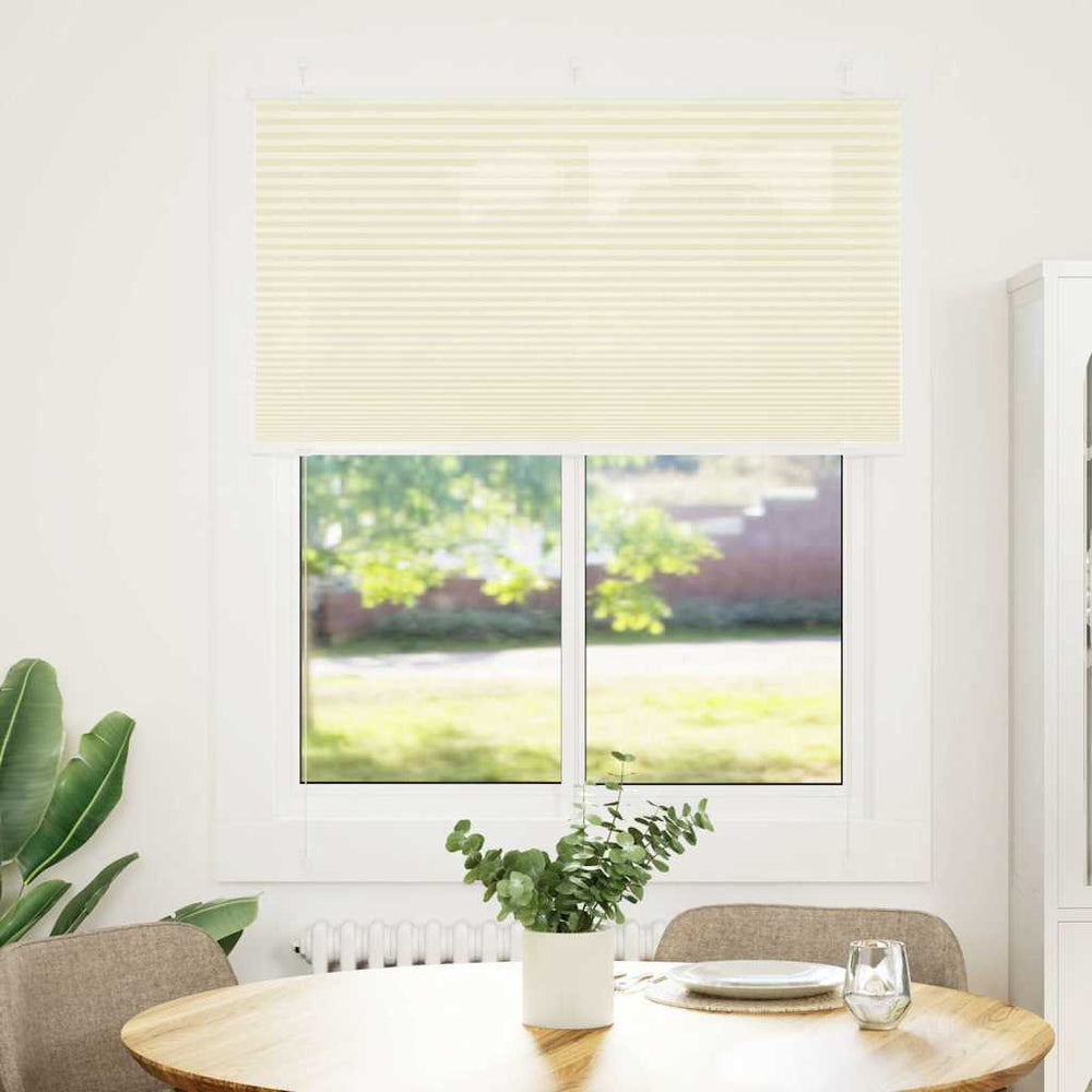 Vidaxl plissé rolgordijn 105x100cm stofbreedte 104,4cm polyester crème