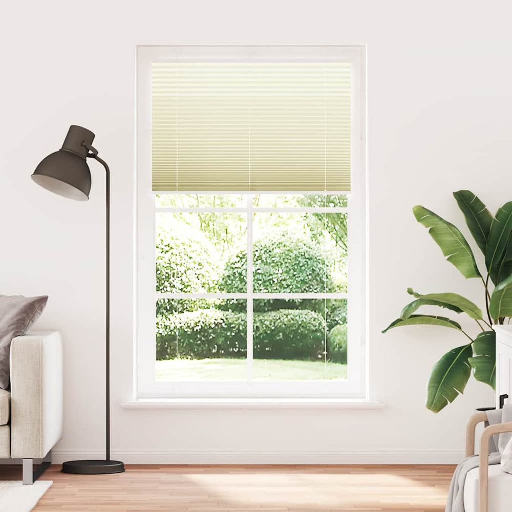 Vidaxl plissé rolgordijn 120x200cm stofbreedte 119,4cm polyester crème