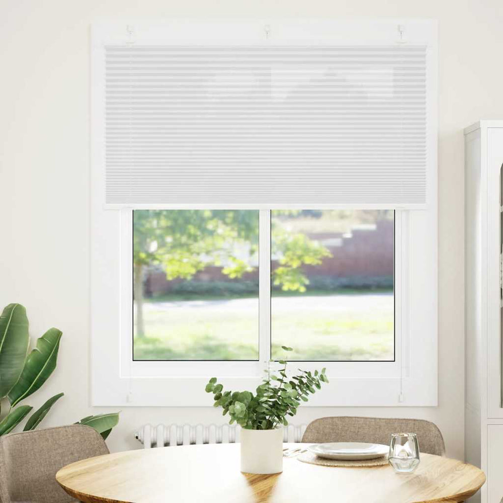 Vidaxl plissé rolgordijn 120x100cm stofbreedte 119,4cm polyester wit