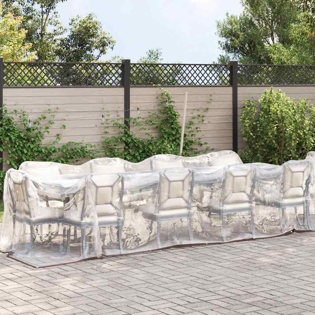Vidaxl doorzichtige zeildoek met zeilringen 2x12m polyethyleen
