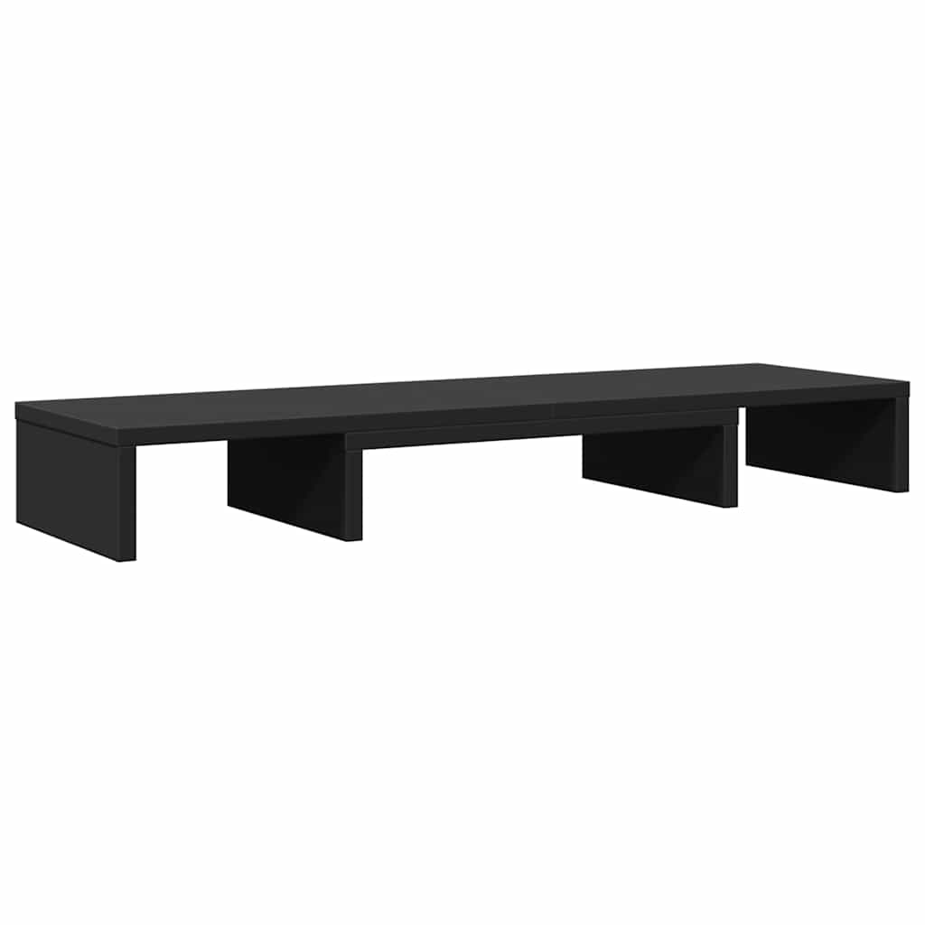 Vidaxl monitorstandaard verstelbaar 80x24x10,5 cm bewerkt hout zwart