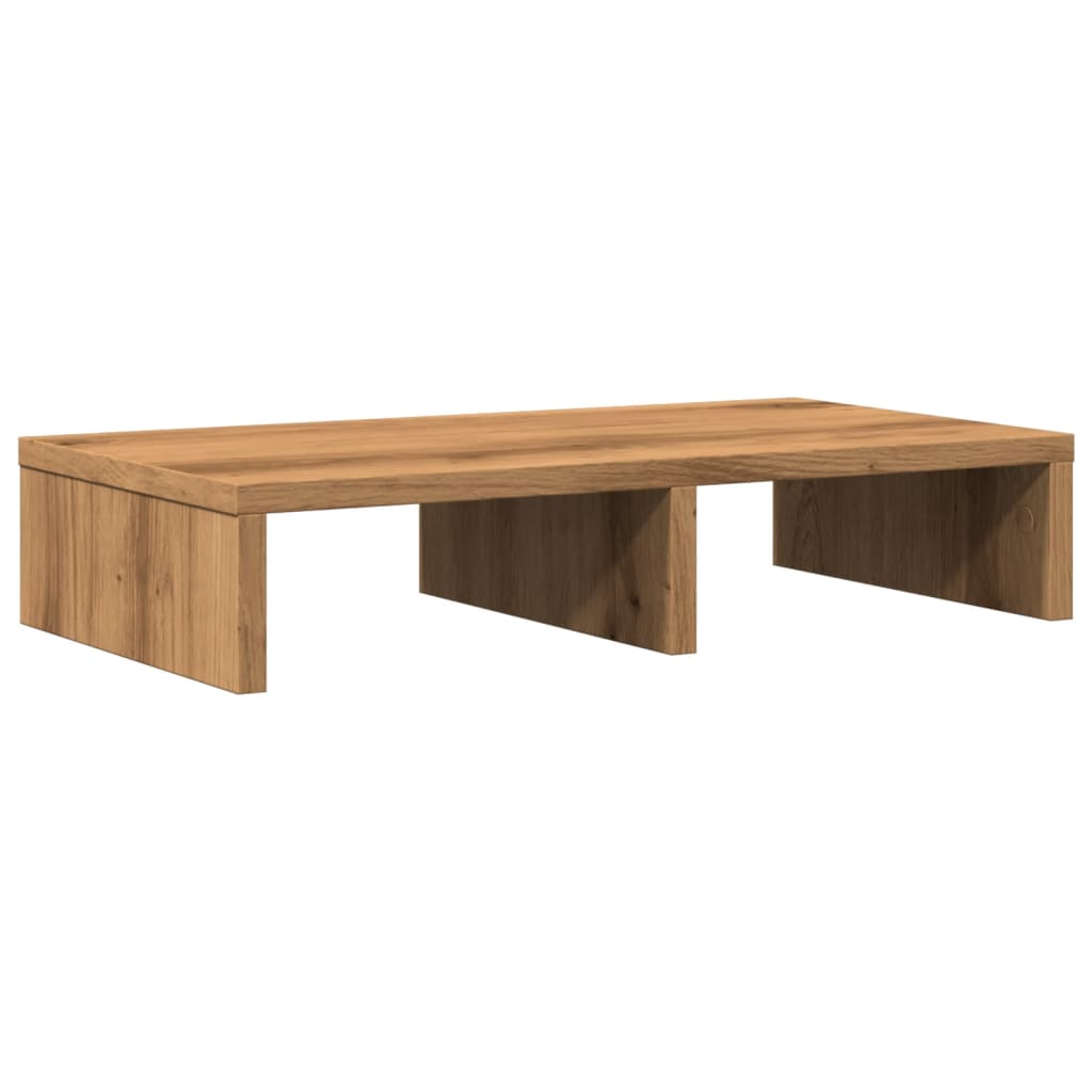 VidaXL Monitorstandaard 50x27x10 cm bewerkt hout ambachtelijk eikenkleur