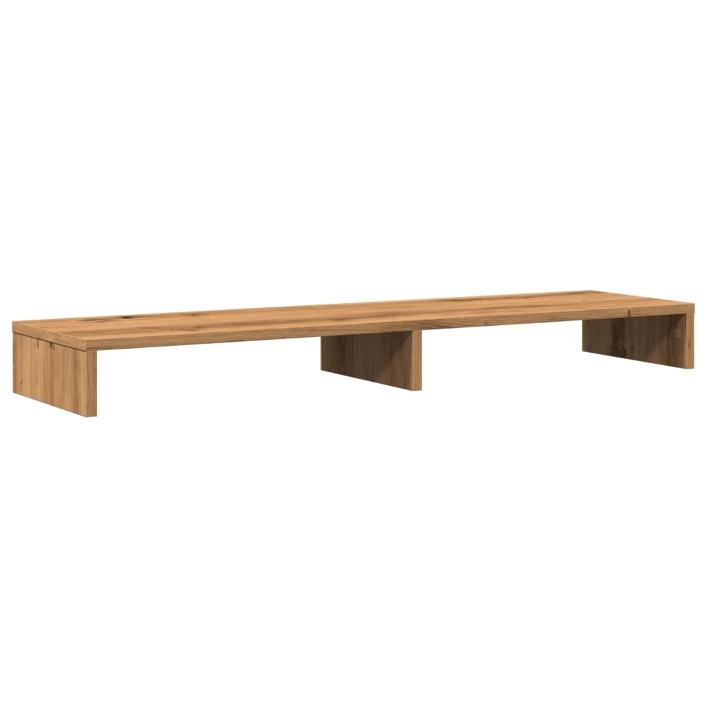 VidaXL Monitorstandaard 100x27x10 cm bewerkt hout ambachtelijk eiken