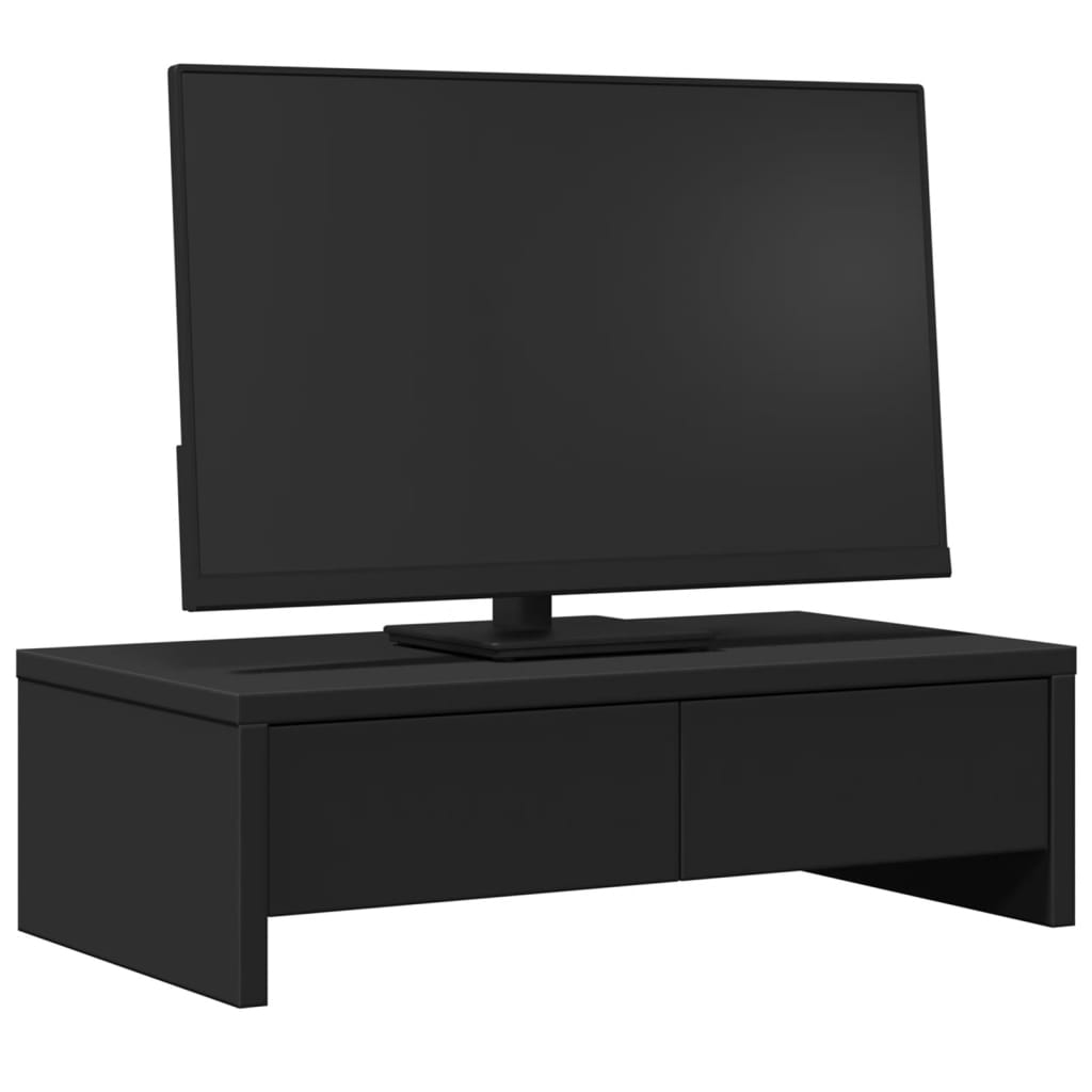 Vidaxl monitorstandaard met laden 50x27x15 cm bewerkt hout zwart
