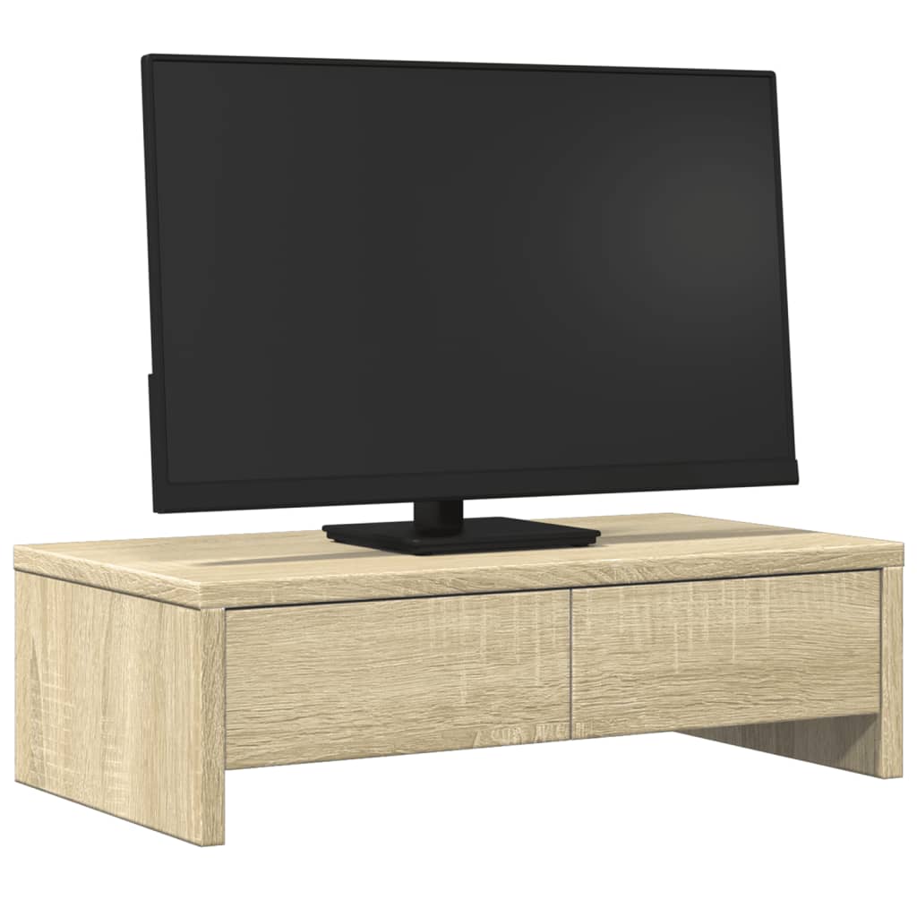 Vidaxl monitorstandaard met laden 50x27x15 cm hout sonoma eikenkleur