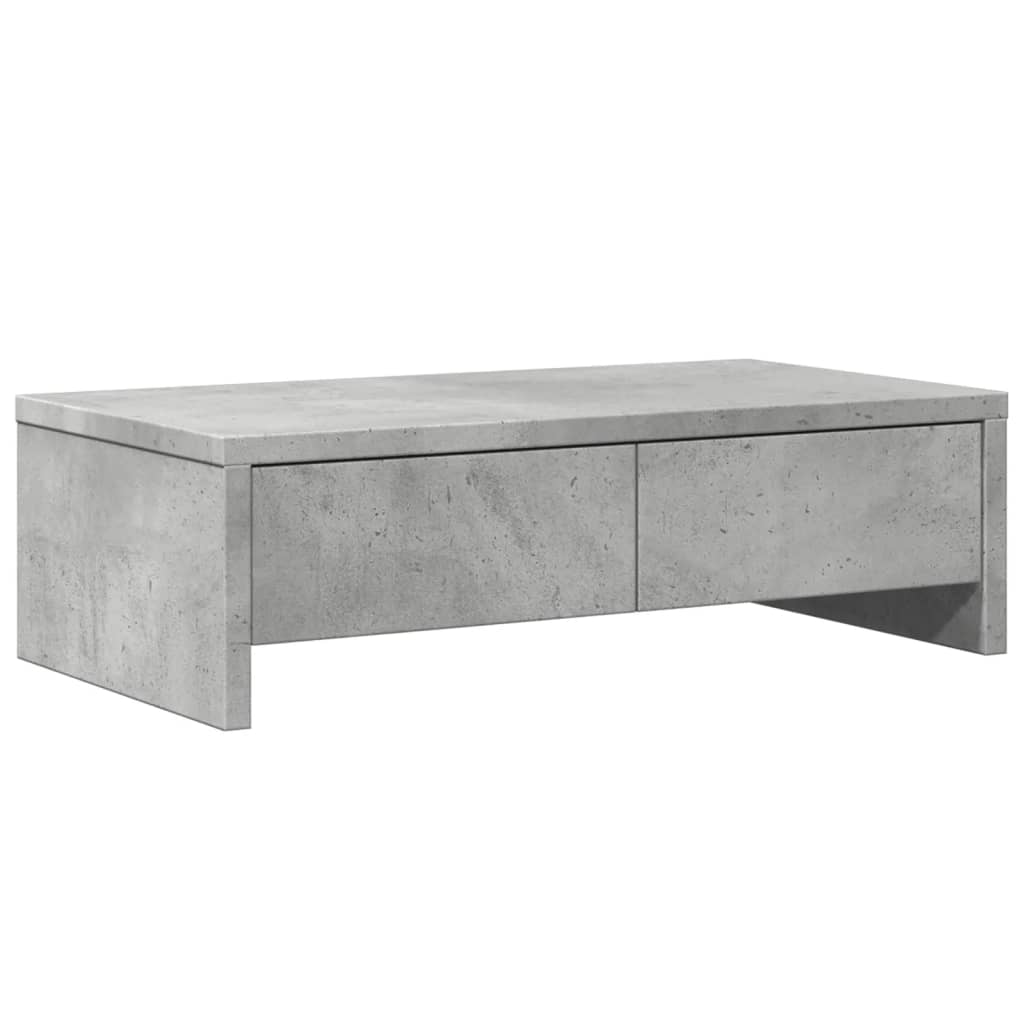 Vidaxl monitorstandaard met laden 50x27x15 cm bewerkt hout betongrijs