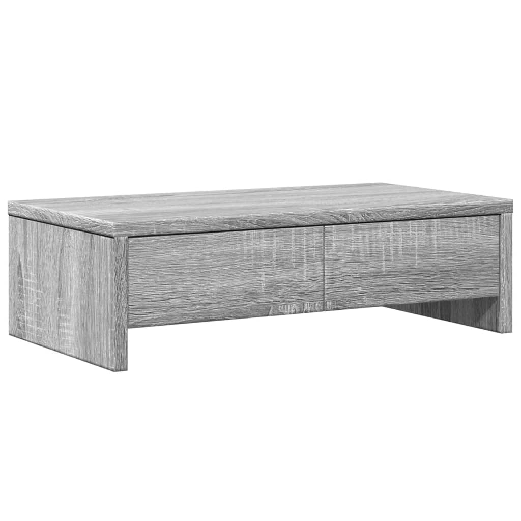 Vidaxl monitorstandaard met laden 50x27x15 cm hout grijs sonoma eiken