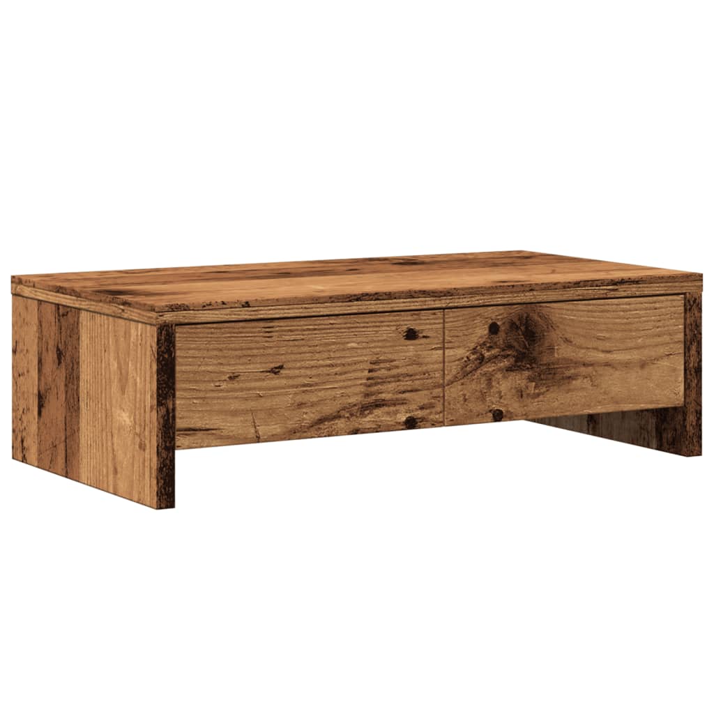 Vidaxl monitorstandaard met laden 50x27x15 cm bewerkt hout oud hout