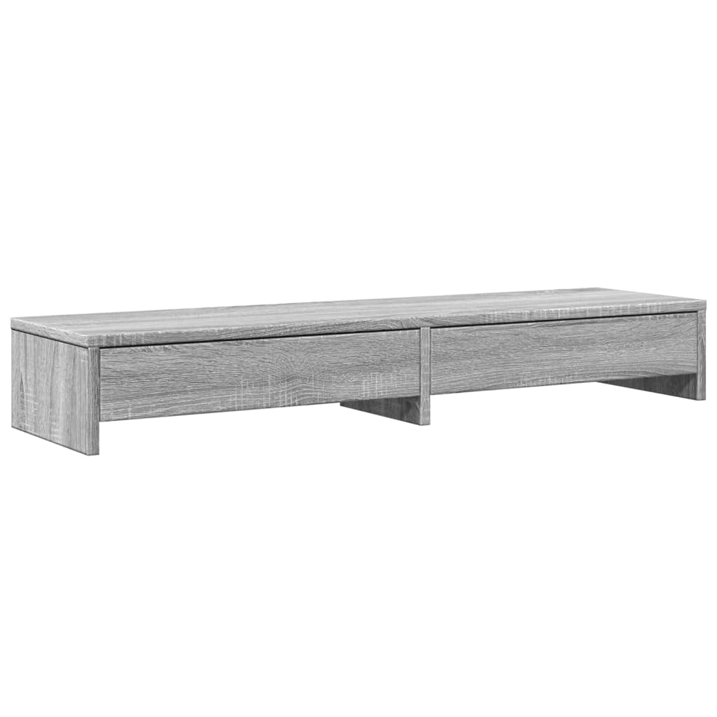 Vidaxl monitorstandaard met laden 100x27x15 cm hout grijs sonoma eiken