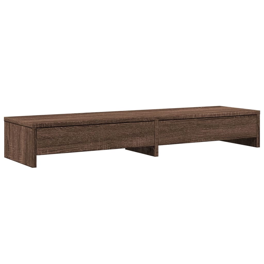Vidaxl monitorstandaard met laden 100x27x15 cm hout bruin eikenkleur