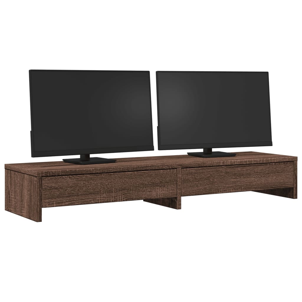 Vidaxl monitorstandaard met laden 100x27x15 cm hout bruin eikenkleur