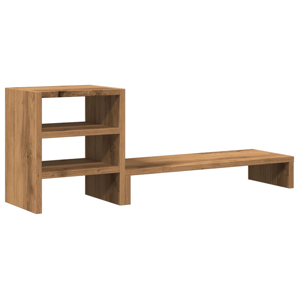 VidaXL Monitorstandaard met bureau-organizer hout ambachtelijk eiken