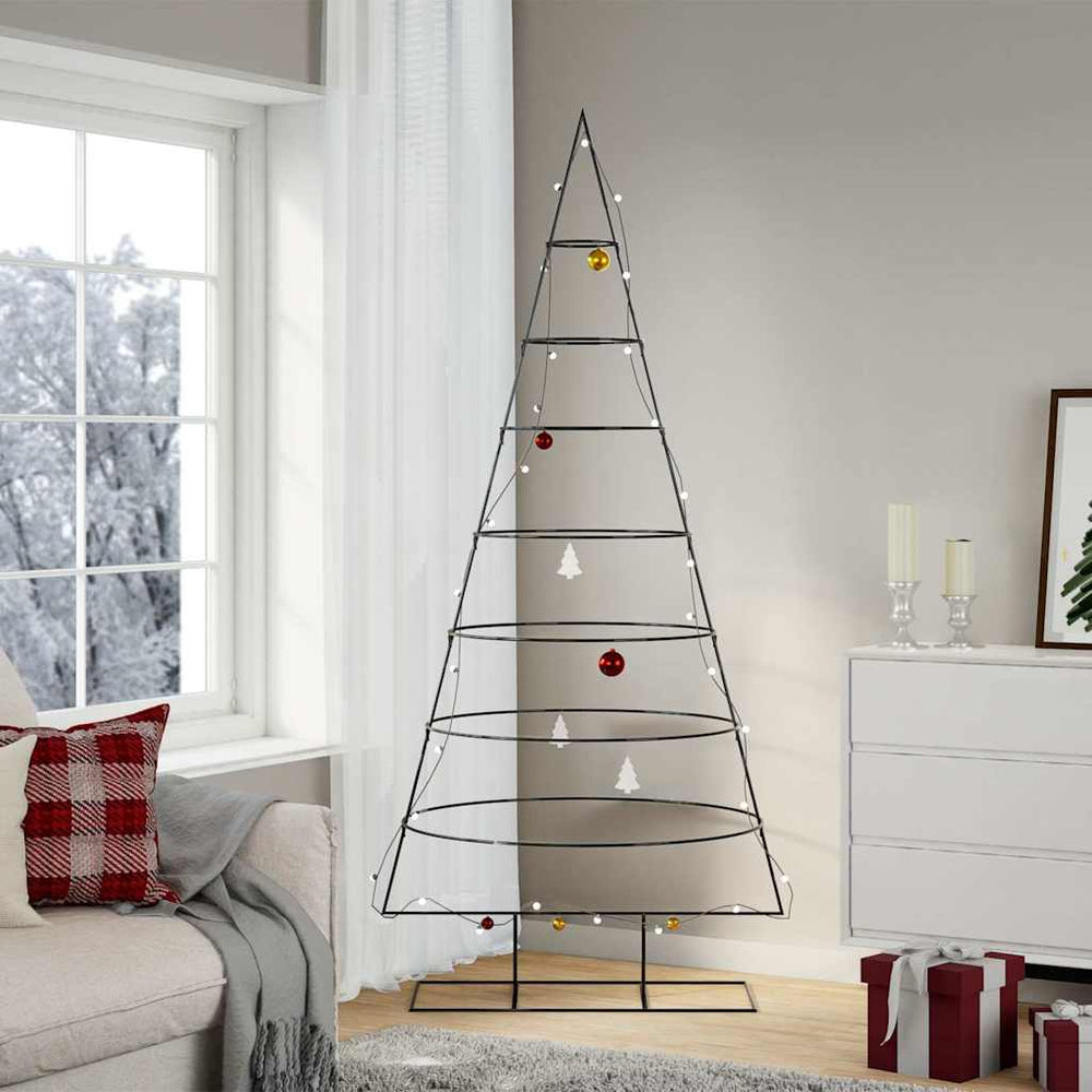 Vidaxl kerstdecoratie kerstboom 210 cm metaal zwart
