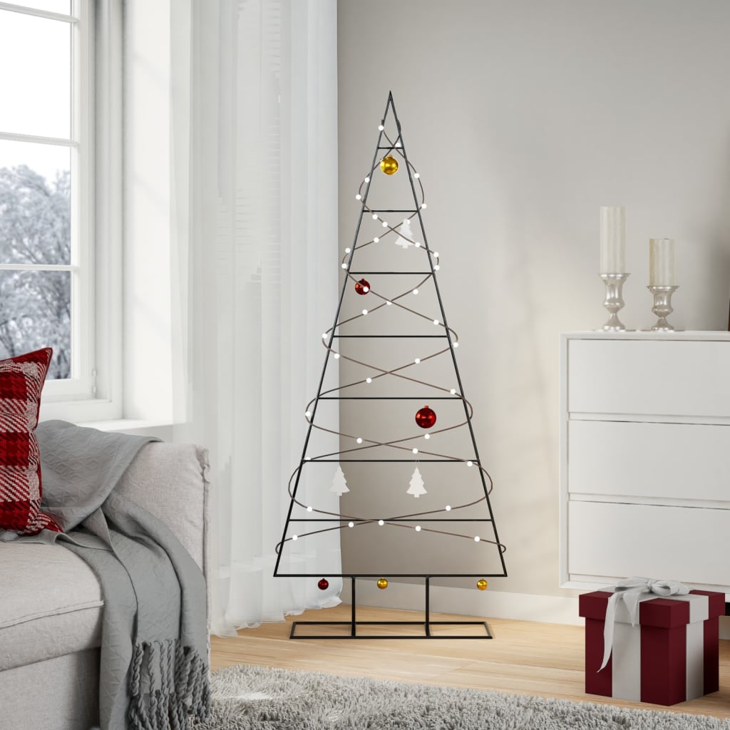 Vidaxl kerstdecoratie kerstboom 150 cm metaal zwart