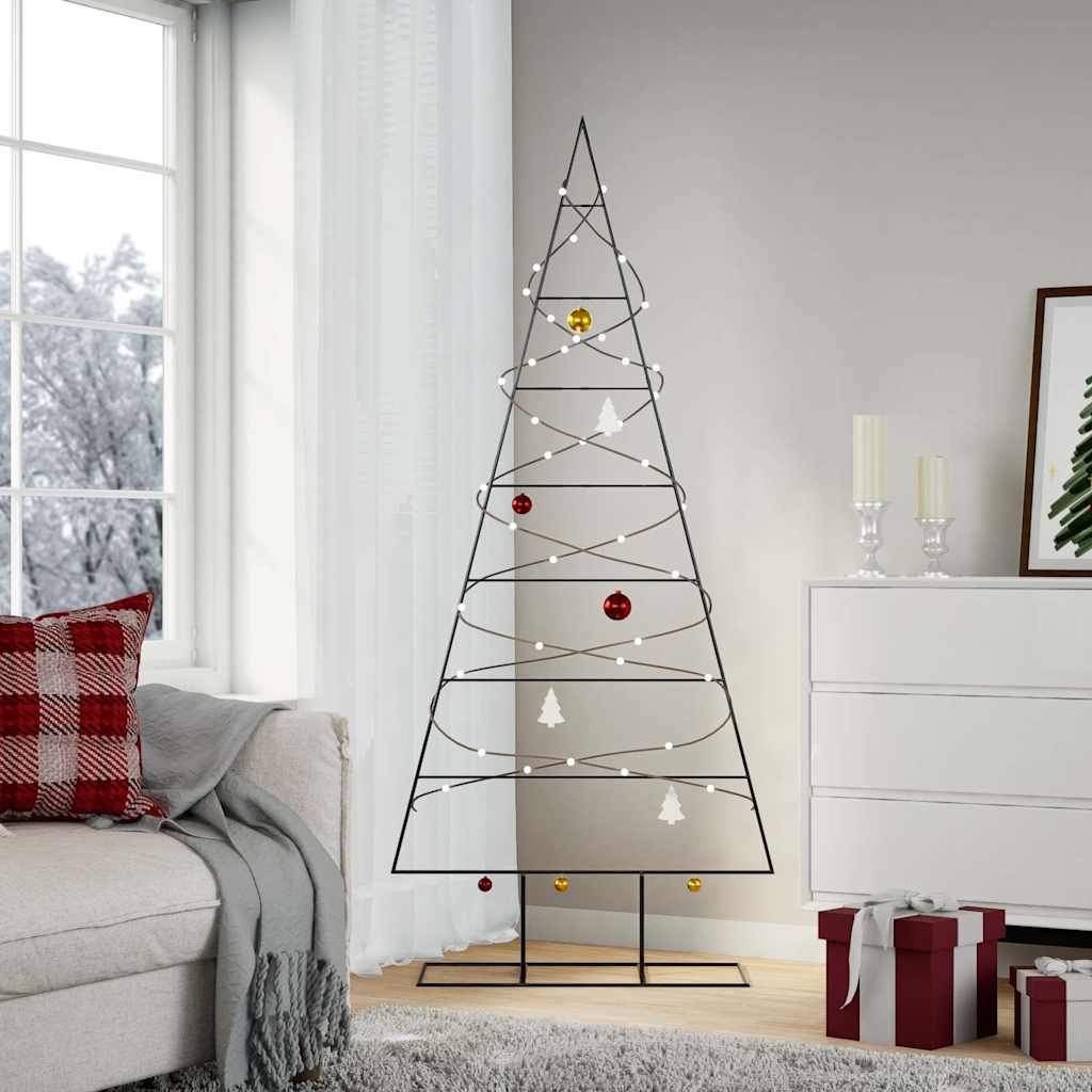 Vidaxl kerstdecoratie kerstboom 180 cm metaal zwart