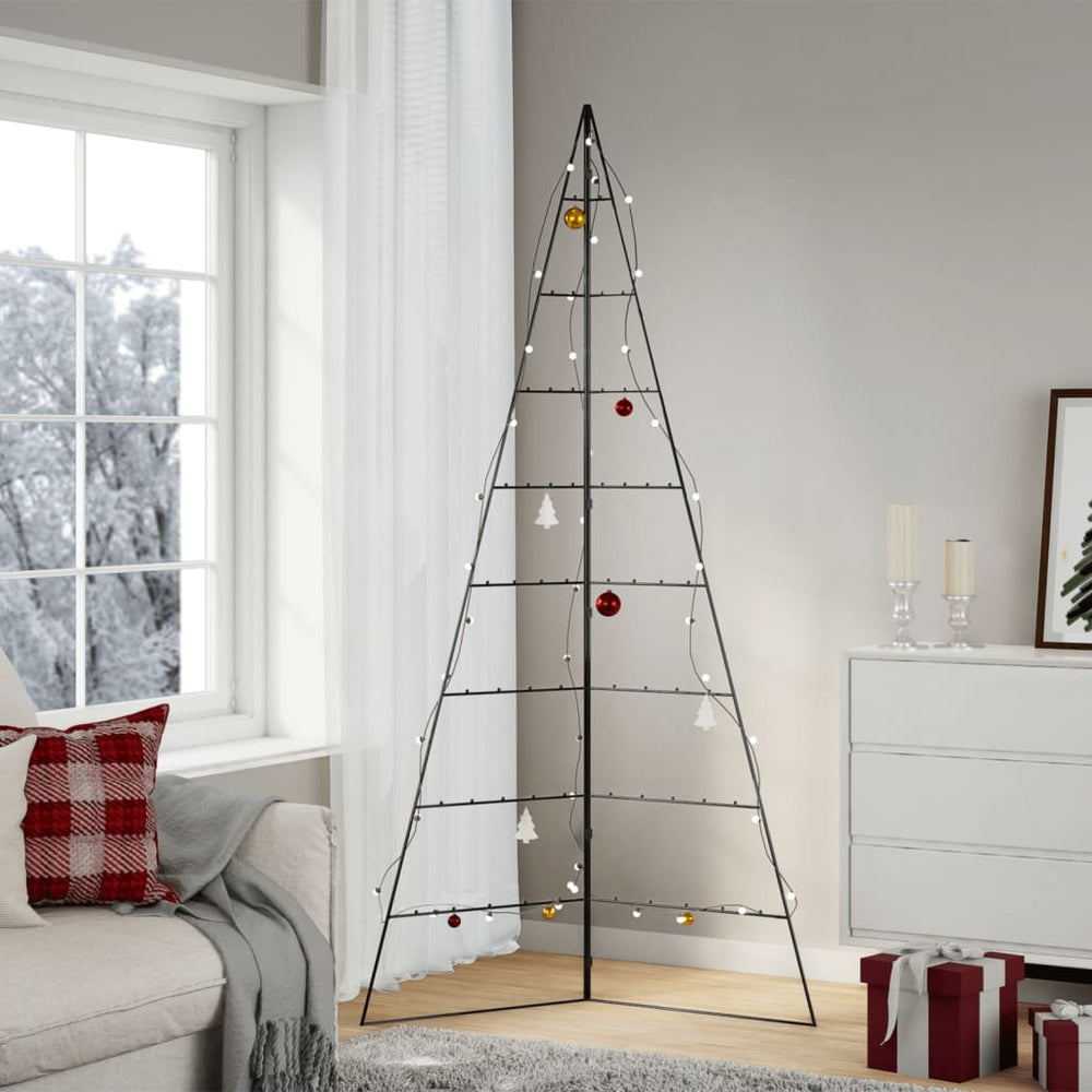 Vidaxl kerstdecoratie kerstboom 210 cm metaal zwart