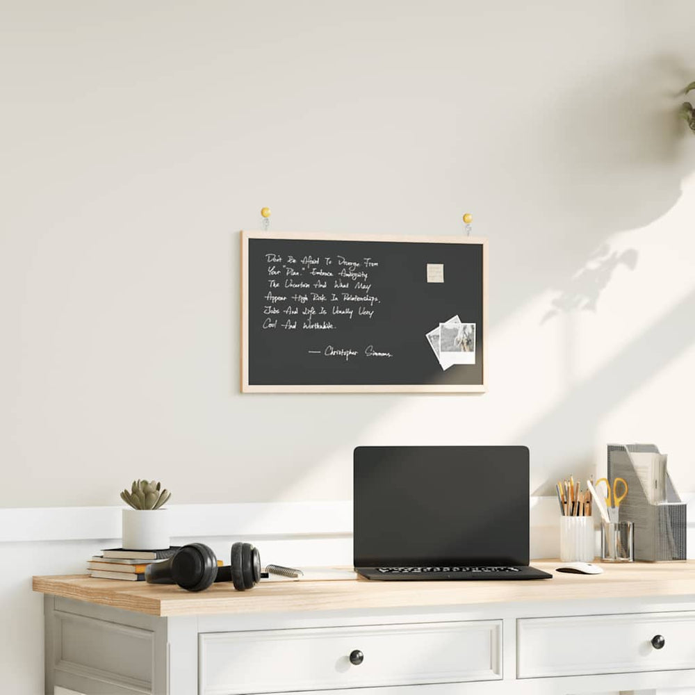 Vidaxl krijtbord met massief grenenhouten frame zwart 60x40 cm