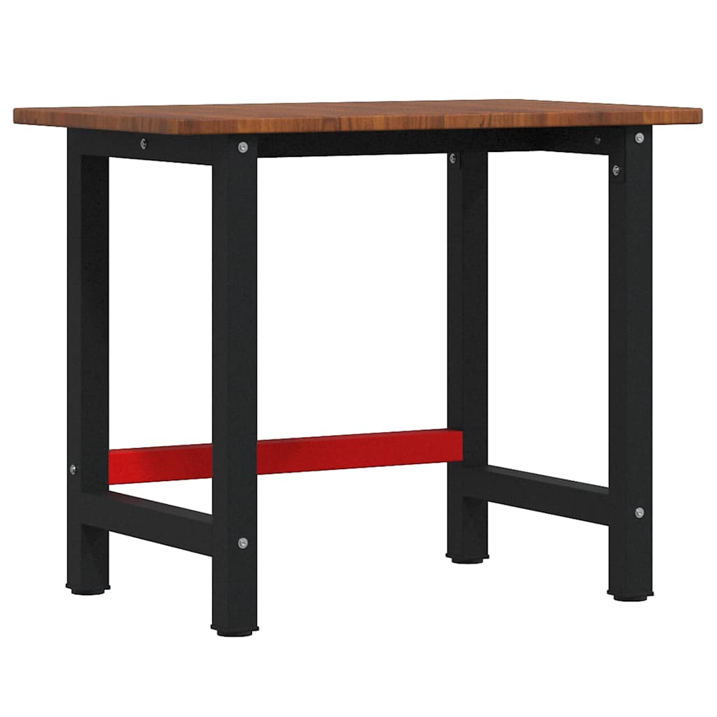 VidaXL Werkbank rechthoekig 100x60x81,5 cm massief eikenhout donkerbruin