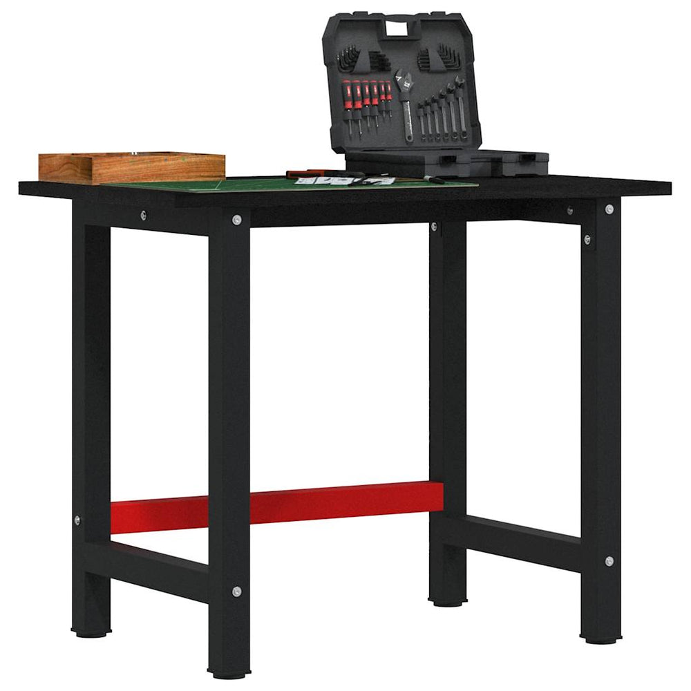 Vidaxl werkbank 100x60x81,5 cm massief eikenhout donkerbruin