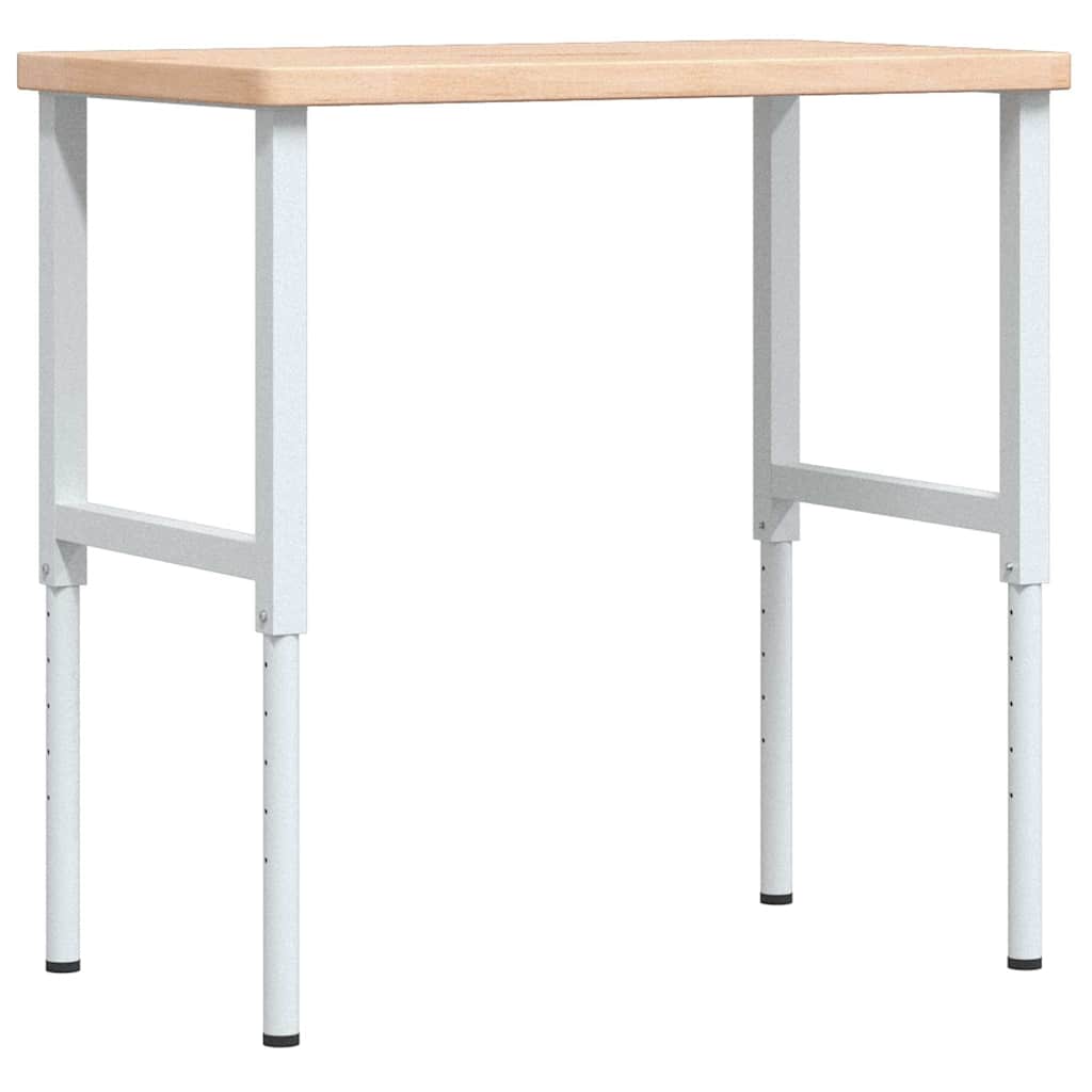 Vidaxl werkbank rechthoekig 100x60x(73-99,5) cm massief eikenhout