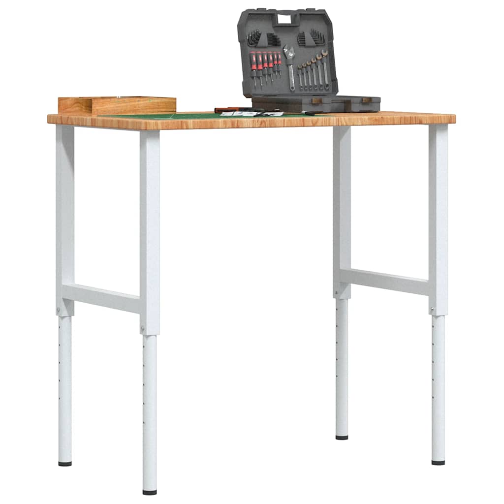Vidaxl werkbank rechthoek 100x60x(71,5-98) cm eikenhout lichtbruin