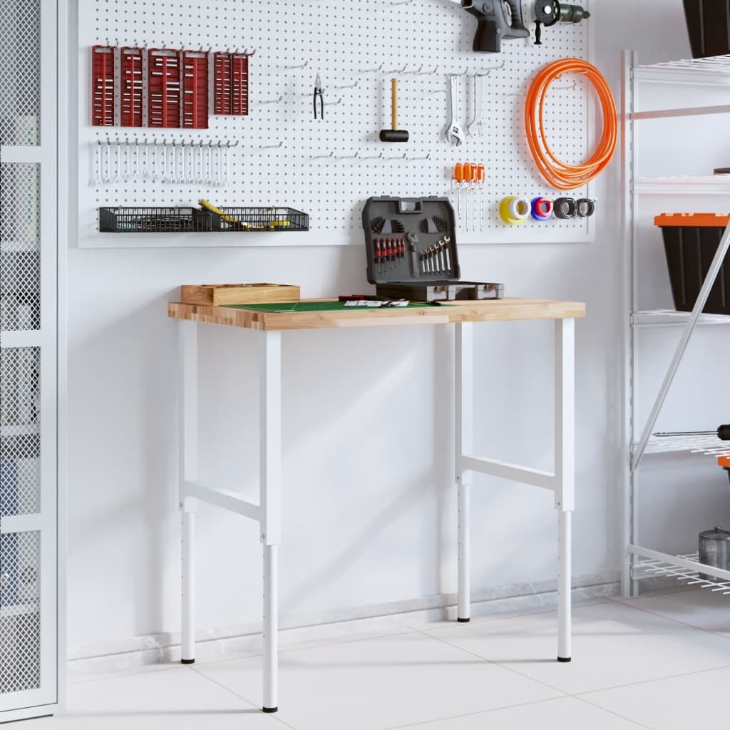 Vidaxl werkbank rechthoekig 100x60x(73-99,5) cm massief acaciahout