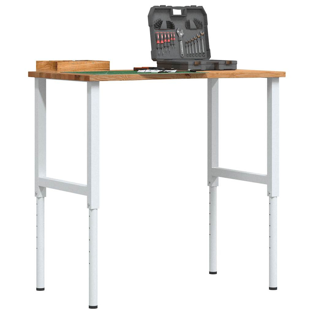 Vidaxl werkbank 100x60x(71,5-98) cm eikenhout lichtbruin