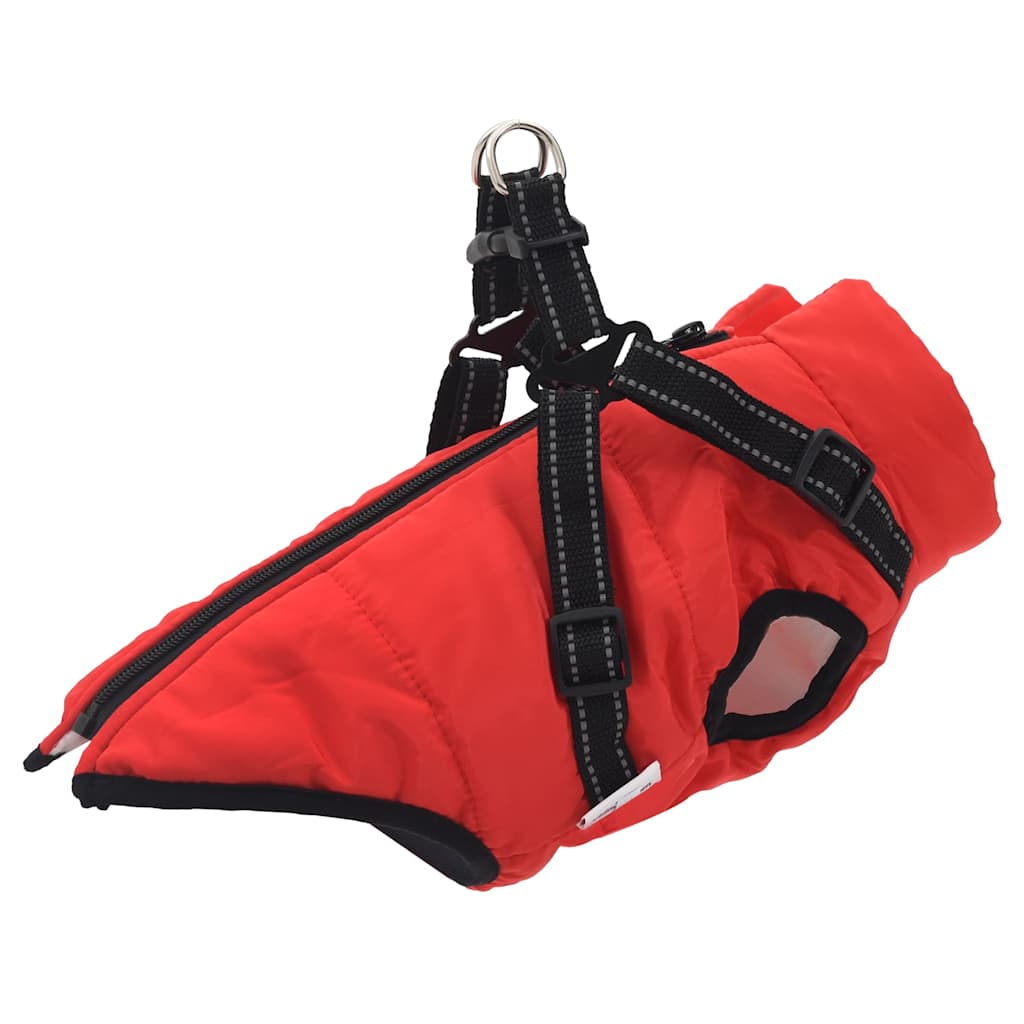 Vidaxl hondenjas met harnas waterdicht reflecterend rood l32