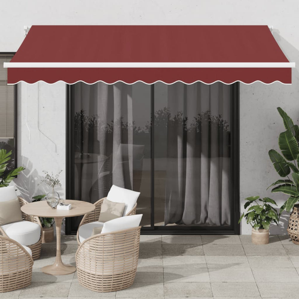 Vidaxl luifel automatisch uittrekbaar 350x250 cm bordeauxrood