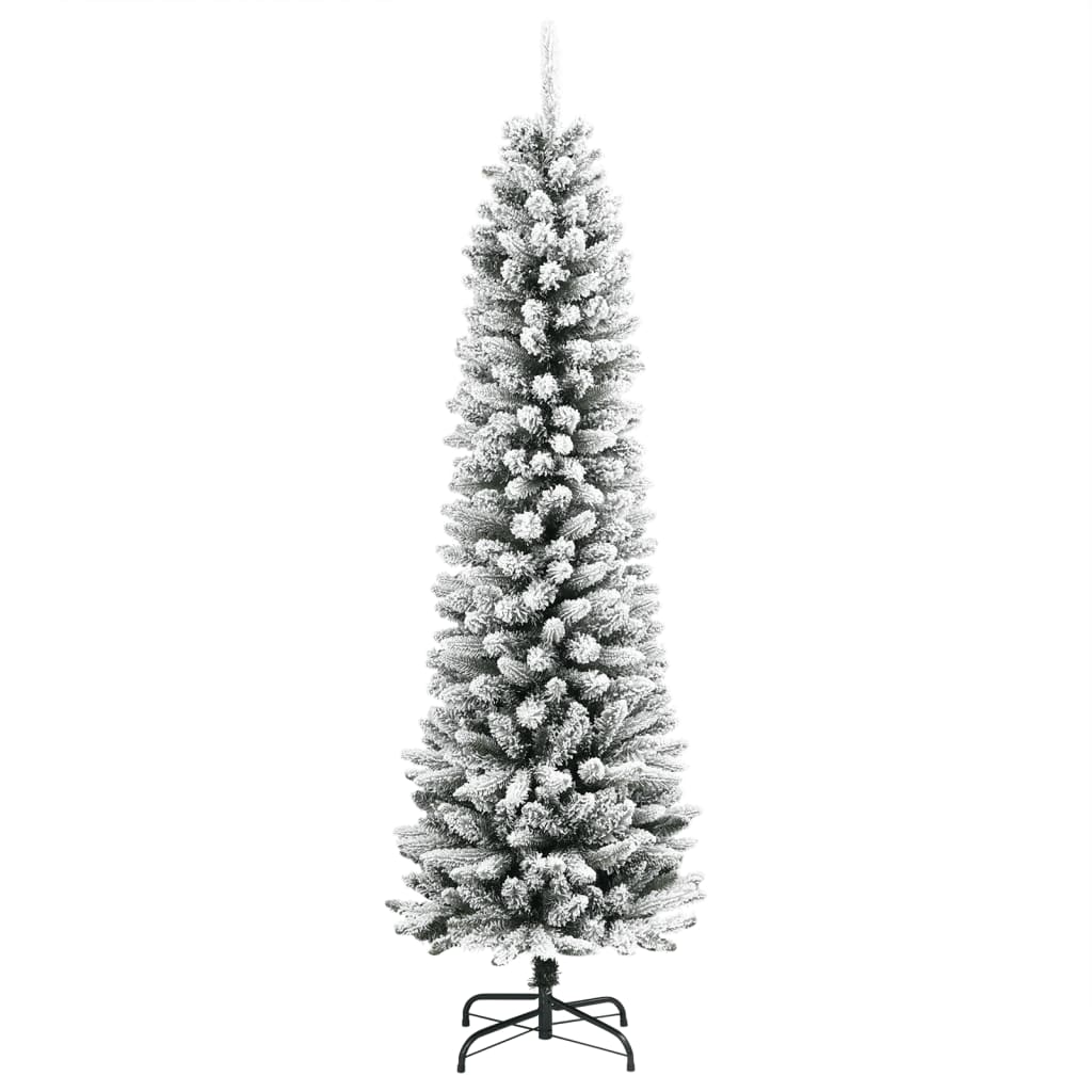 Vidaxl kunstkerstboom met sneeuw klein 210 cm pvc en pe