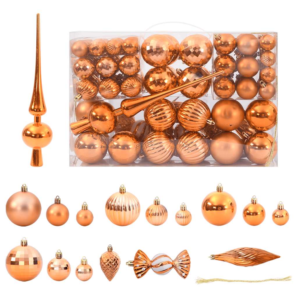 VidaXL Kerstballen 98 st Ø3 4 6 cm koper