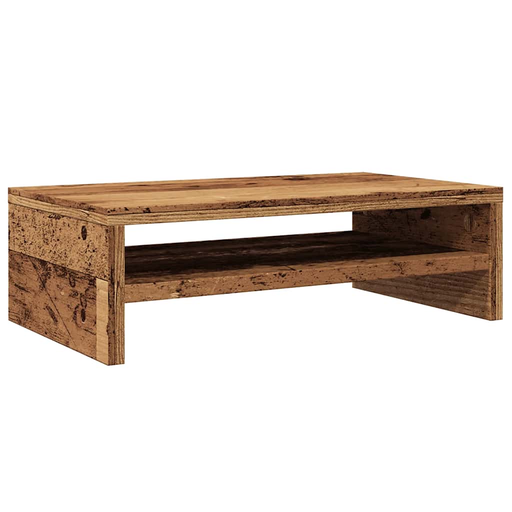 Vidaxl monitorstandaard 42x24x13 cm bewerkt hout oud houtkleurig