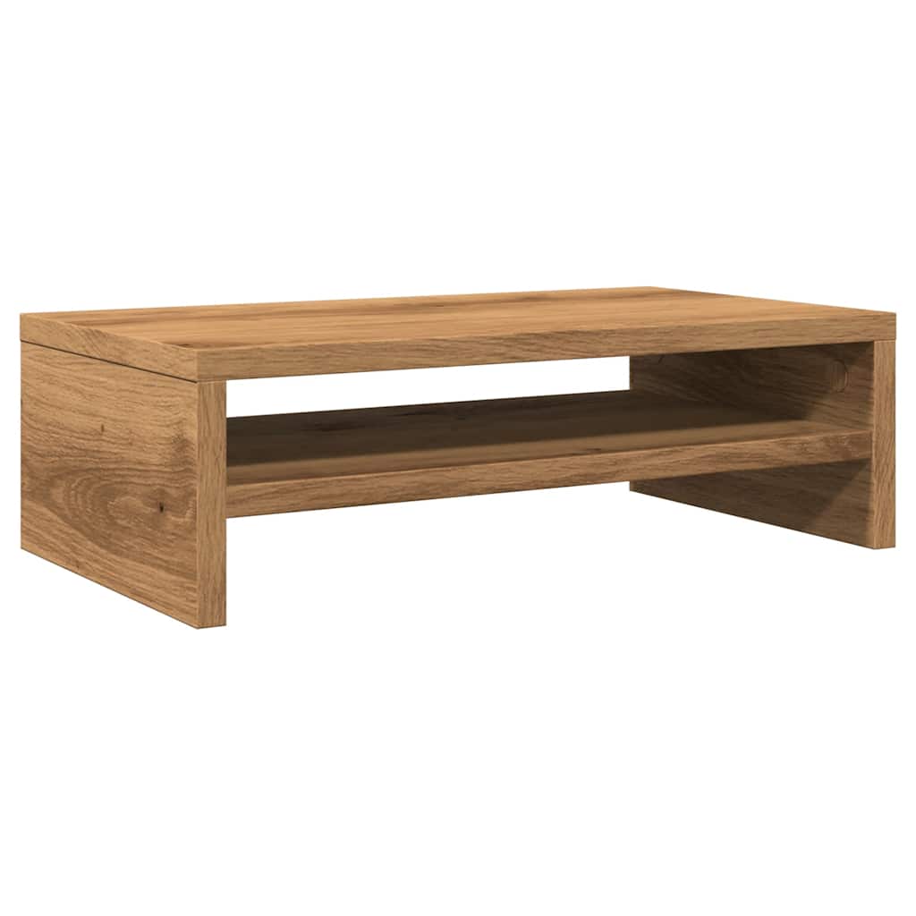 VidaXL Monitorstandaard 42x24x13 cm bewerkt hout ambachtelijk eikenkleur