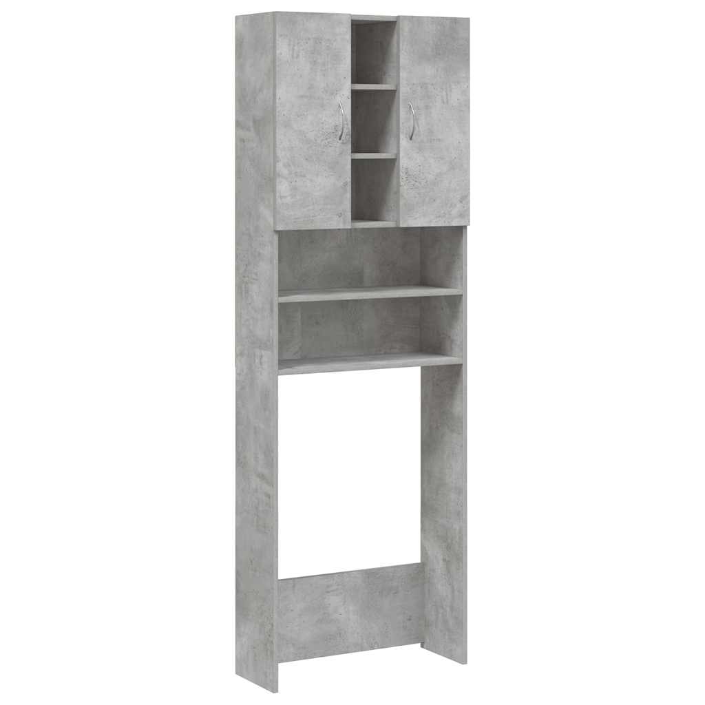 VidaXL Wasmachinekast 64x25,5x190 cm betongrijs