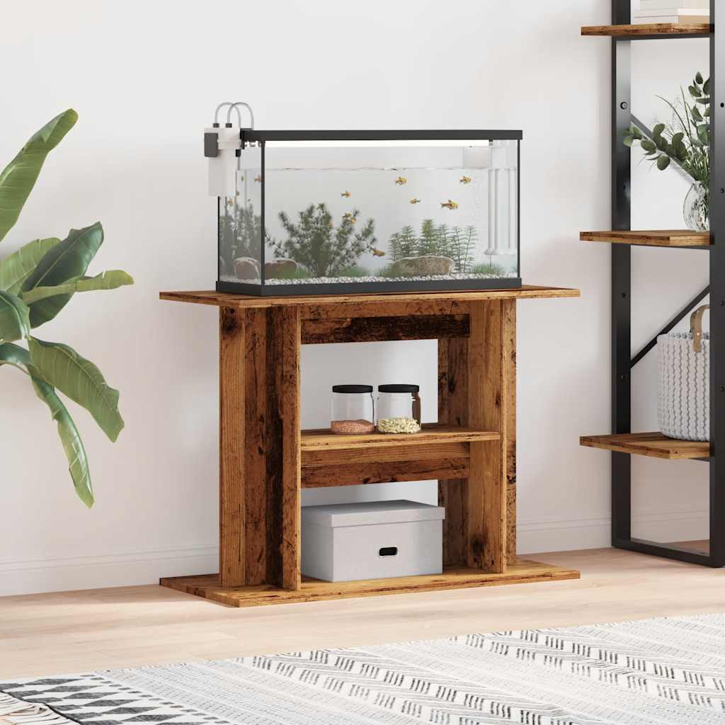 Vidaxl aquariumstandaard oud hout 80x35x60 cm bewerkt hout