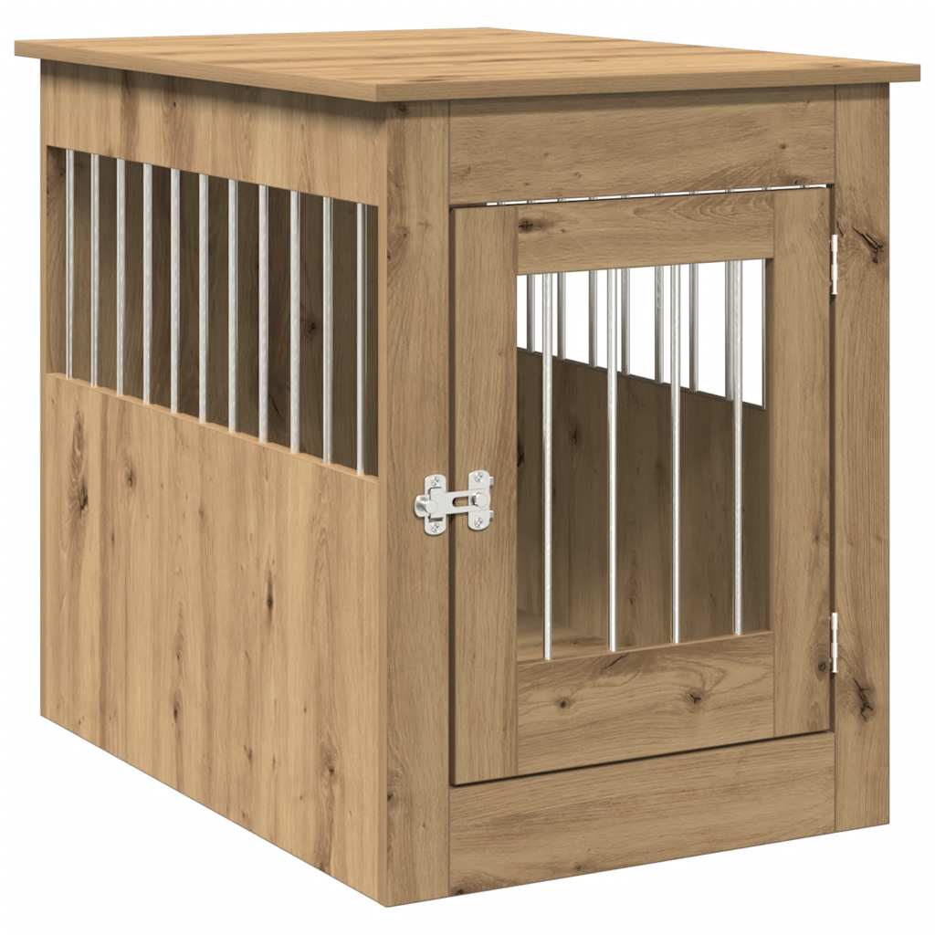 Vidaxl hondenbench 55x80x68 cm bewerkt hout ambachtelijk eikenkleurig