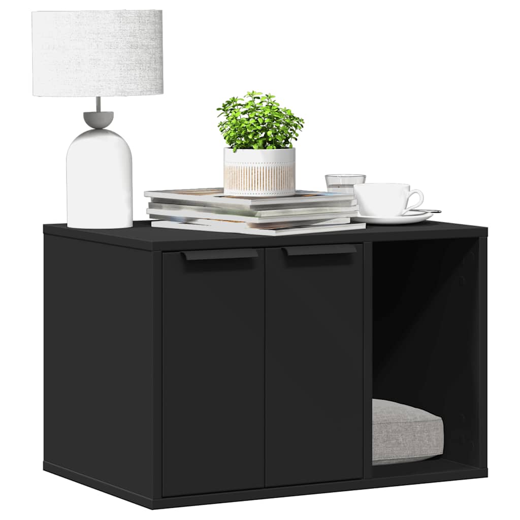 Vidaxl kattenbakkast 60x40x40 cm bewerkt hout zwart