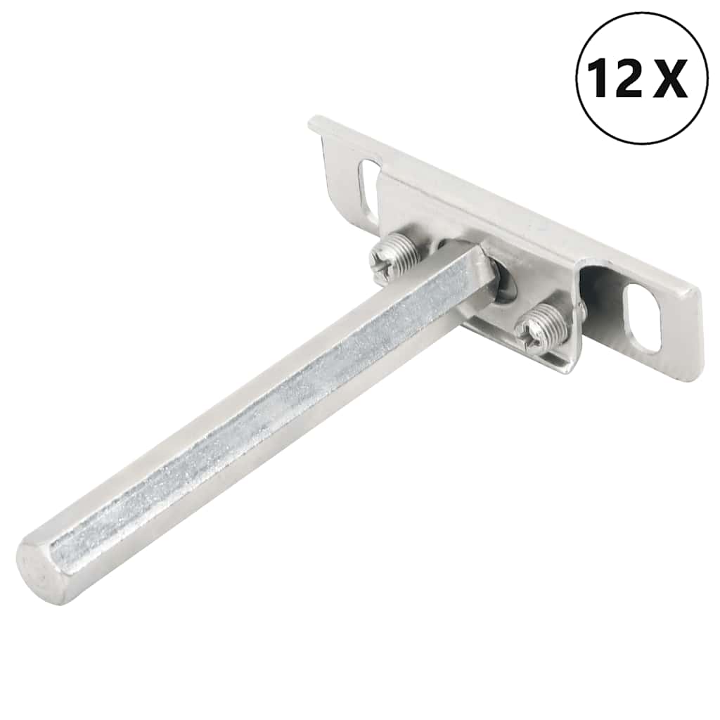 Vidaxl zwevende plankdragers 12st onzichtbaar ø12x100 mm koolstofstaal