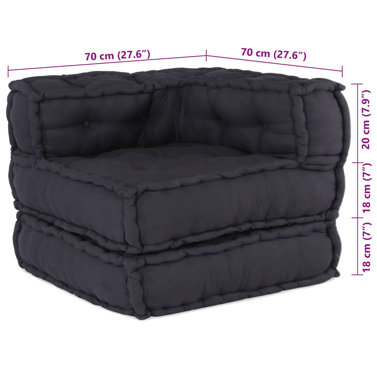Vidaxl modulair sofabet 2 st stof antraciet 140 x 70 x 56 cm