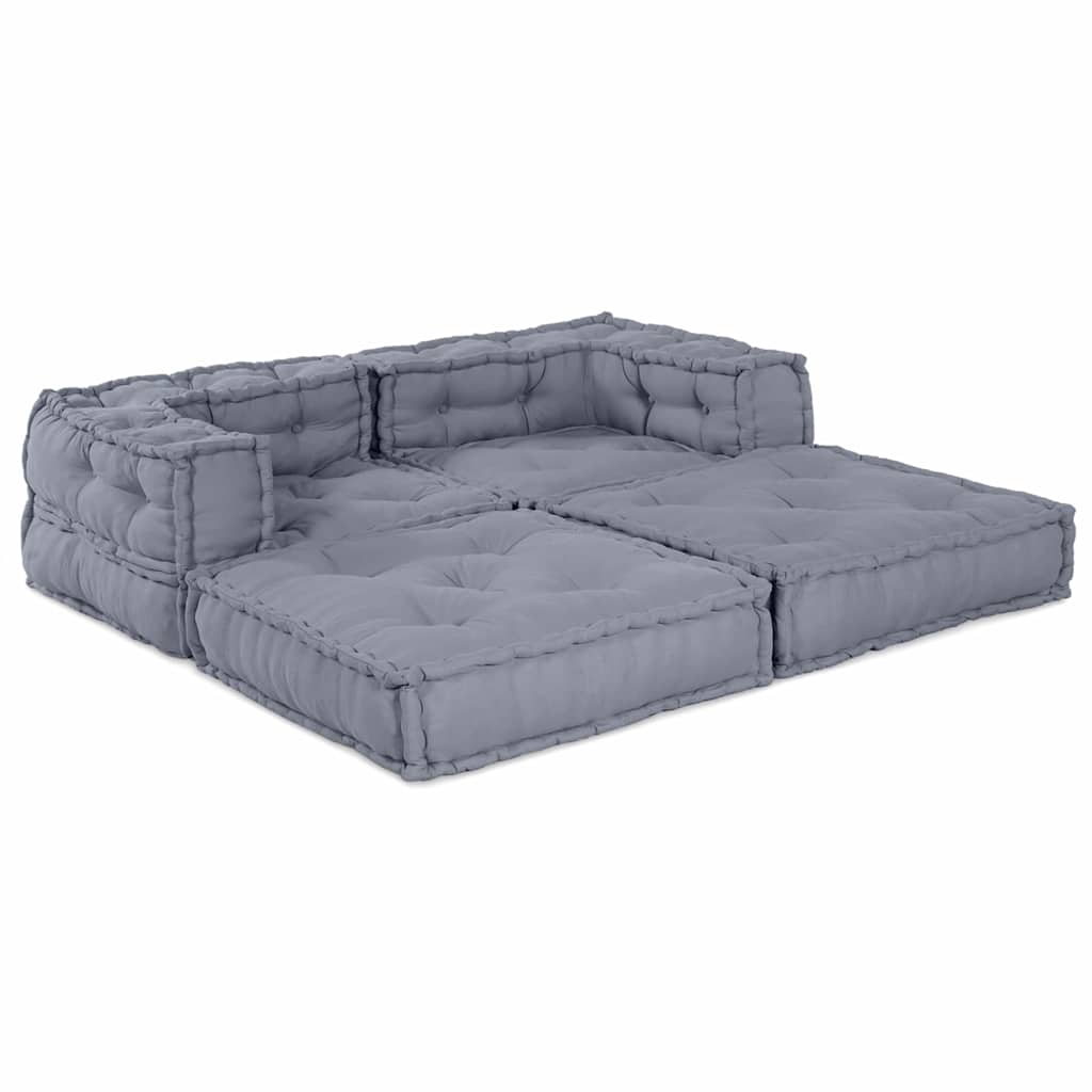 Vidaxl modulair bank 2 pcs grijs 140 x 70 x 56 cm stof