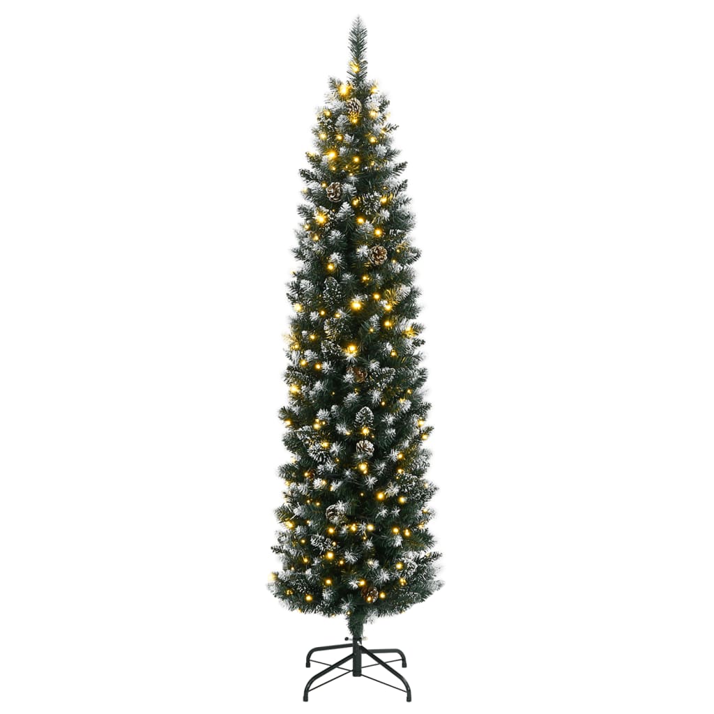 Vidaxl kunstkerstboom smal met 300 led's 210 cm