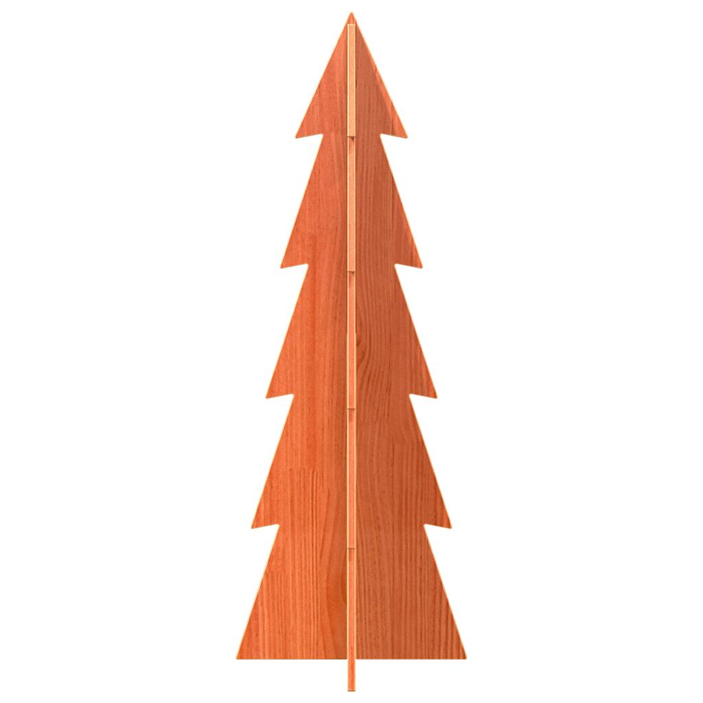 Vidaxl kerstdecoratie kerstboom 112 cm massief groenhout wasbruin