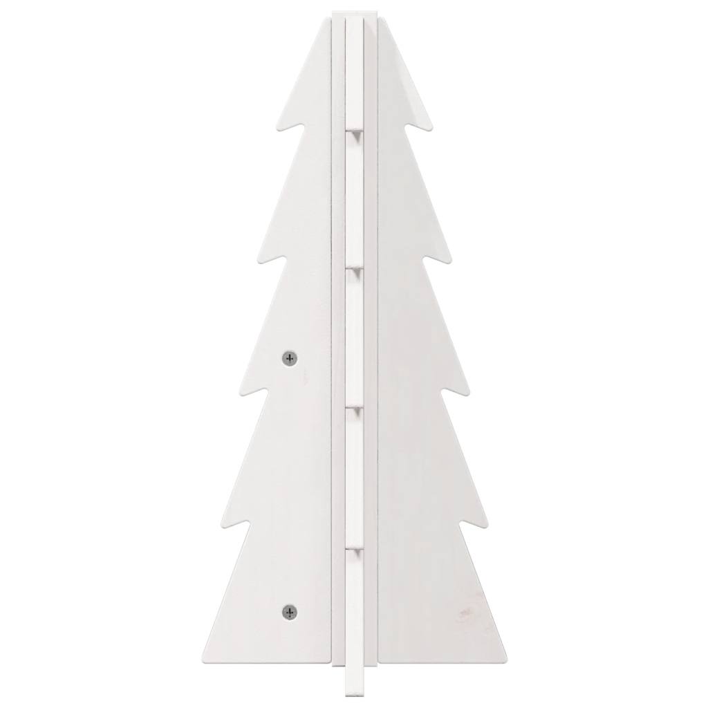 Vidaxl kerstdecoratie kerstboom 49 cm massief groenhout wit