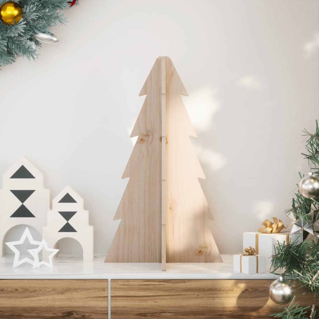 Vidaxl kerstdecoratie kerstboom 69,5 cm massief groenenhout